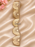 Gold gota Fan Design Lace Border – 10 Yards