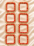 Red & Gold Pearl-Decorated Rings Set of 8 | DIY Toran & Tea Light Holder Making
