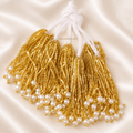 Gold Beaded Tassels with Pearl Detailing set of 10