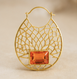 Amber Web Hoop Earrings