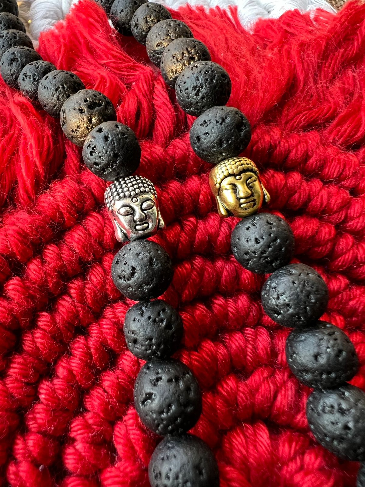 Zen Buddha Lava Stone Bracelet