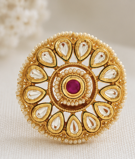 Ruby Pearl Blossom Ring
