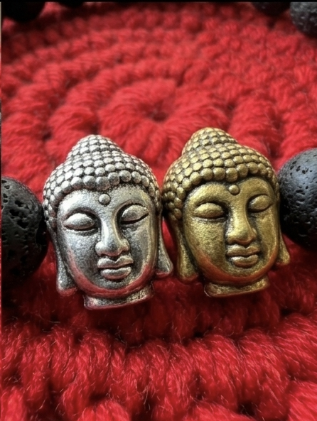 Zen Buddha Lava Stone Bracelet