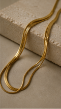 Double flat chain necklace