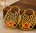 Amber Web Hoop Earrings