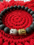 Zen Buddha Lava Stone Bracelet